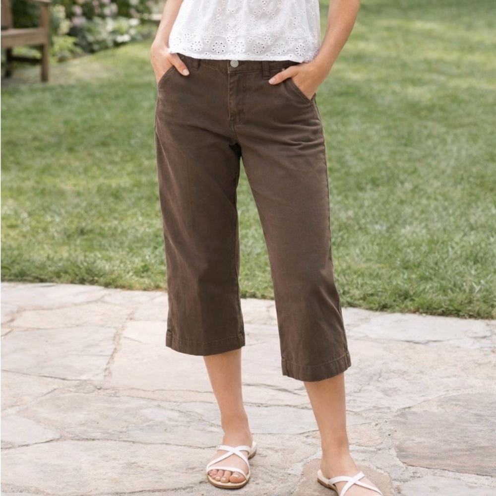 Liz Claiborne Studio Brown Straight-Leg 3/4  Pants